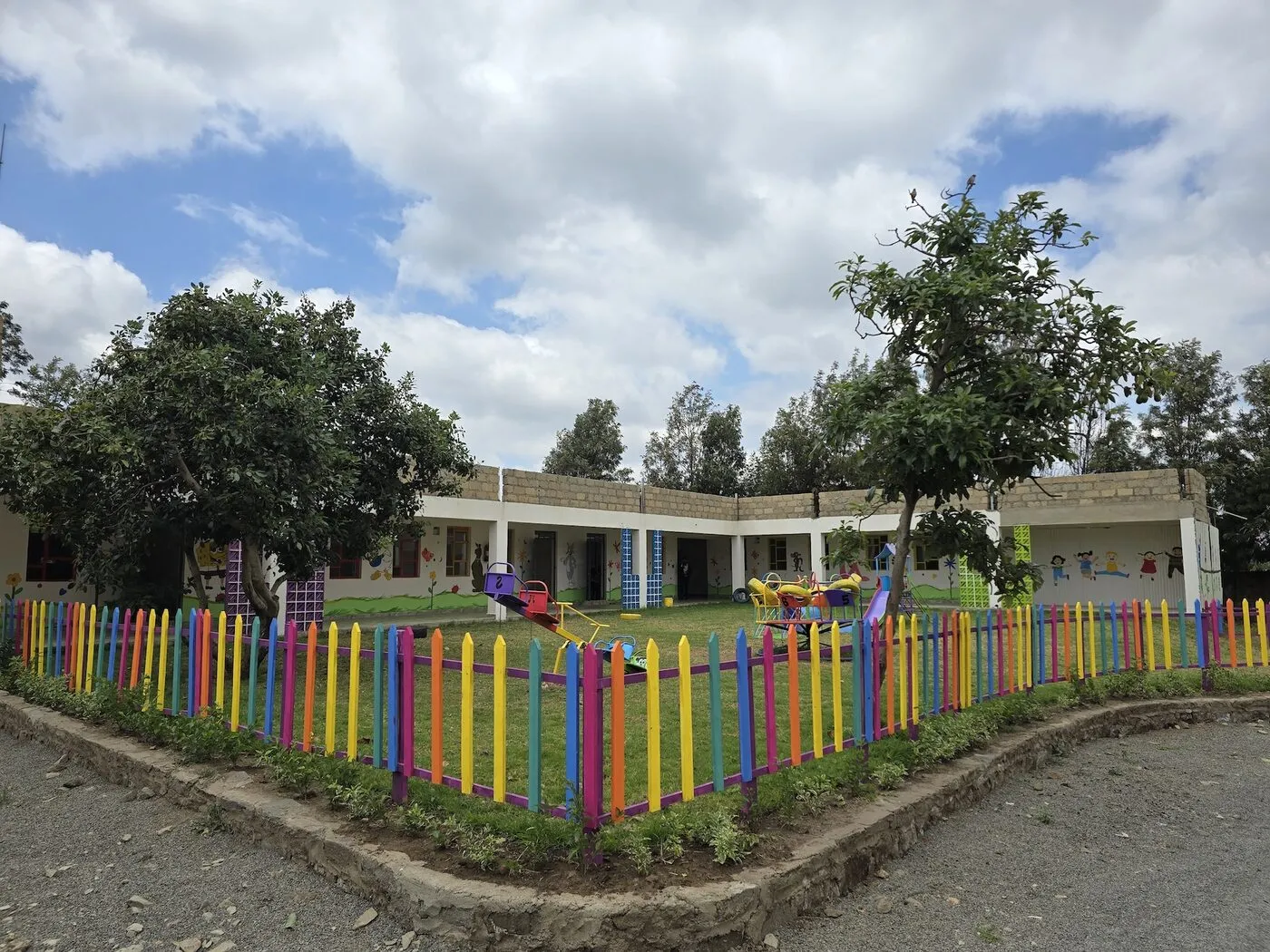 The colourful kindergarten playground